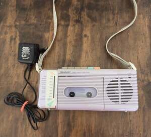 Vintage Sharp QT-5(L) Lavender Portable AM/FM Radio Cassette Recorder Boombox